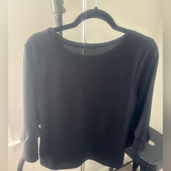 Very J Black Ruffle Sleeve Blouse - Picture 1 of 2
